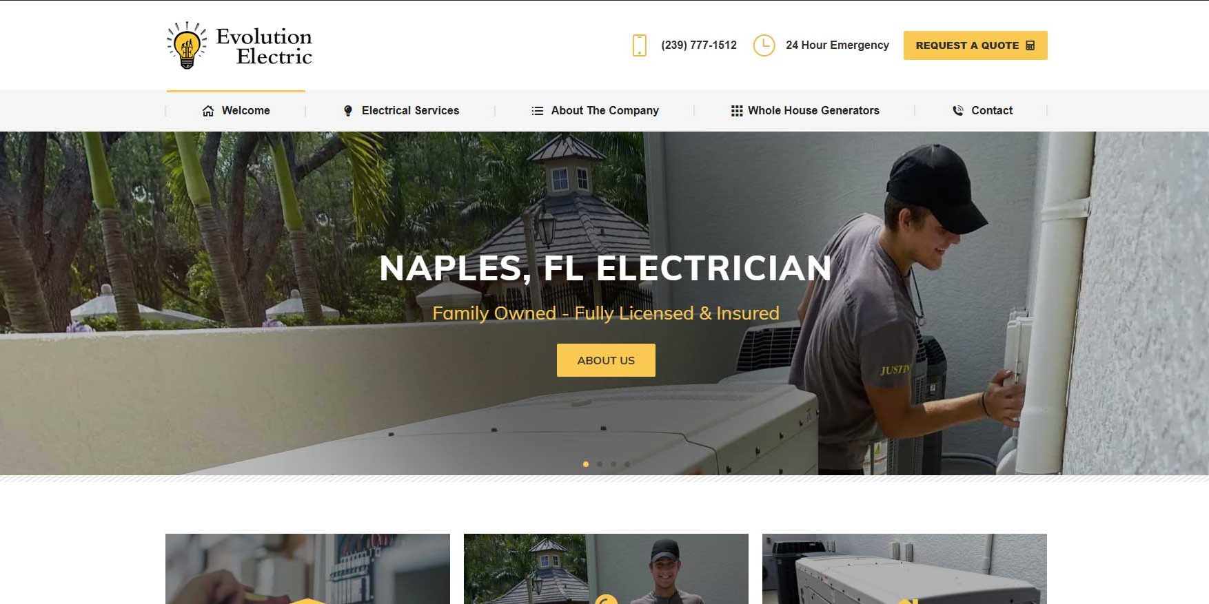 naples-web-design-for-electricians Professional Naples web design for electricians by Oli Denson, creating custom websites for electrical contractors.